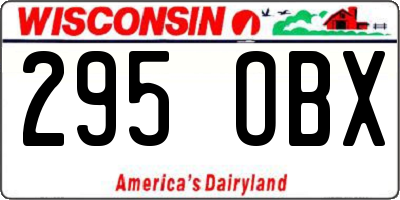 WI license plate 295OBX