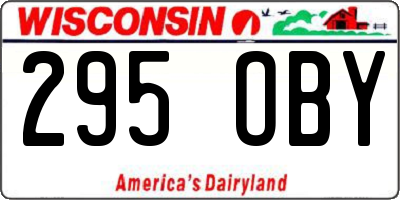 WI license plate 295OBY