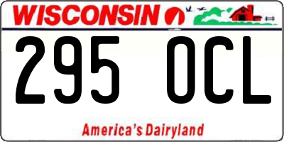 WI license plate 295OCL