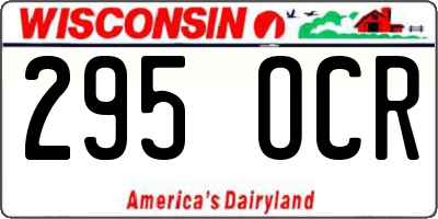 WI license plate 295OCR