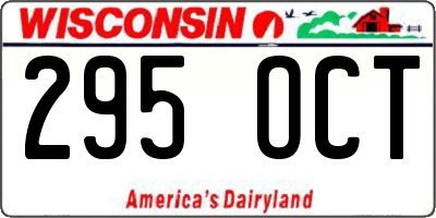 WI license plate 295OCT