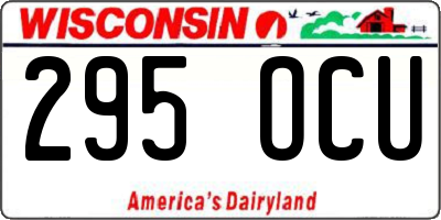 WI license plate 295OCU