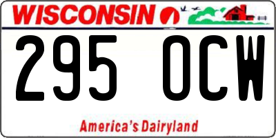 WI license plate 295OCW