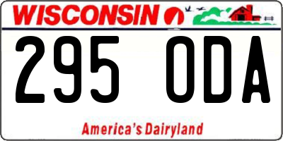 WI license plate 295ODA