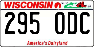 WI license plate 295ODC