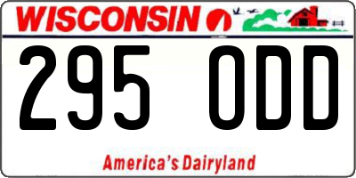 WI license plate 295ODD