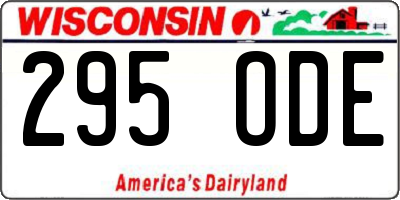 WI license plate 295ODE