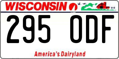 WI license plate 295ODF
