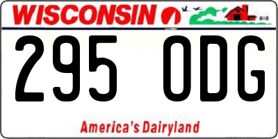 WI license plate 295ODG