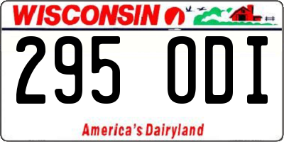 WI license plate 295ODI
