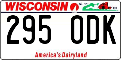 WI license plate 295ODK