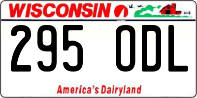 WI license plate 295ODL