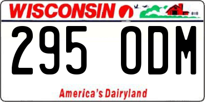 WI license plate 295ODM