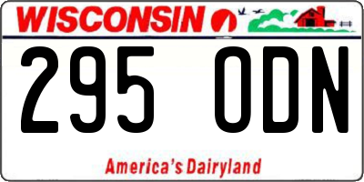 WI license plate 295ODN