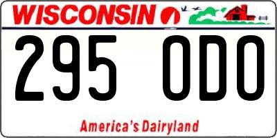 WI license plate 295ODO