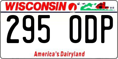 WI license plate 295ODP
