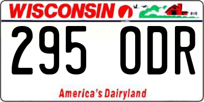 WI license plate 295ODR