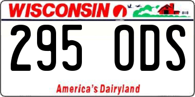 WI license plate 295ODS