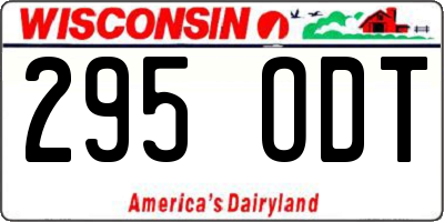 WI license plate 295ODT