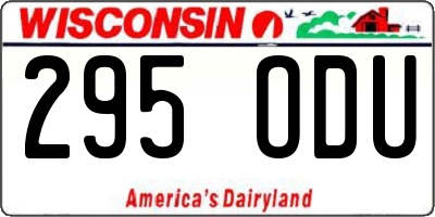 WI license plate 295ODU