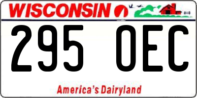 WI license plate 295OEC