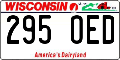 WI license plate 295OED