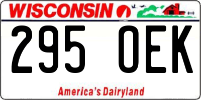 WI license plate 295OEK