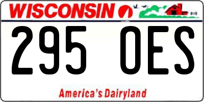 WI license plate 295OES