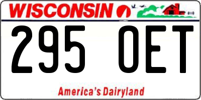 WI license plate 295OET