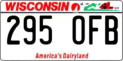 WI license plate 295OFB