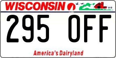 WI license plate 295OFF