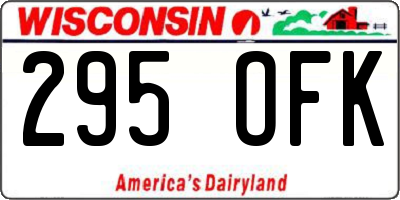 WI license plate 295OFK