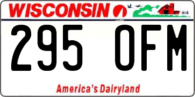 WI license plate 295OFM