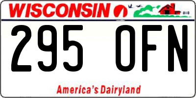 WI license plate 295OFN