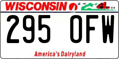 WI license plate 295OFW