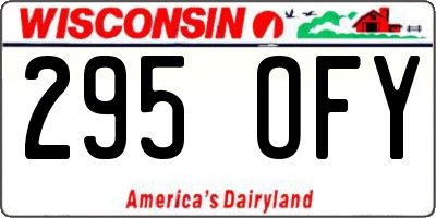 WI license plate 295OFY