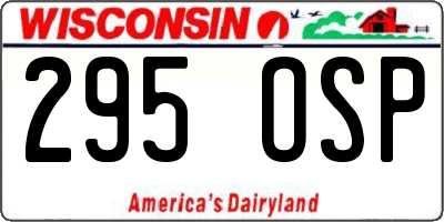 WI license plate 295OSP