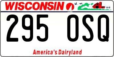 WI license plate 295OSQ