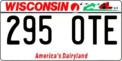 WI license plate 295OTE