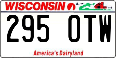 WI license plate 295OTW