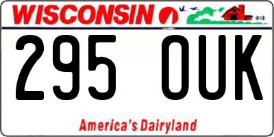 WI license plate 295OUK