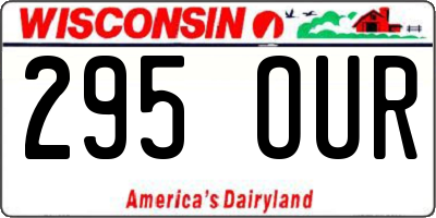 WI license plate 295OUR
