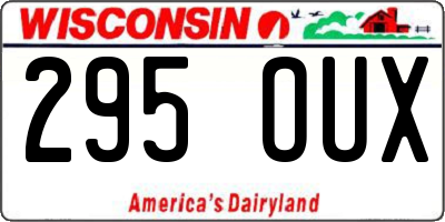 WI license plate 295OUX