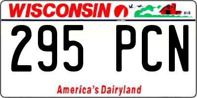 WI license plate 295PCN