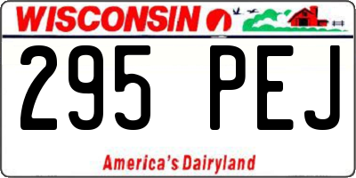 WI license plate 295PEJ