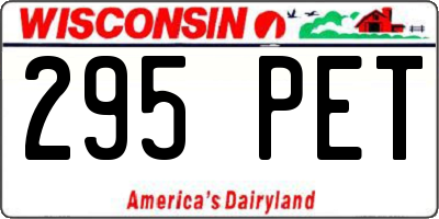 WI license plate 295PET