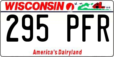 WI license plate 295PFR