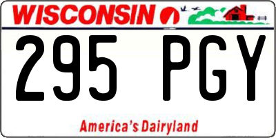 WI license plate 295PGY