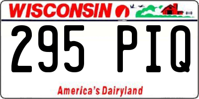 WI license plate 295PIQ