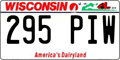 WI license plate 295PIW